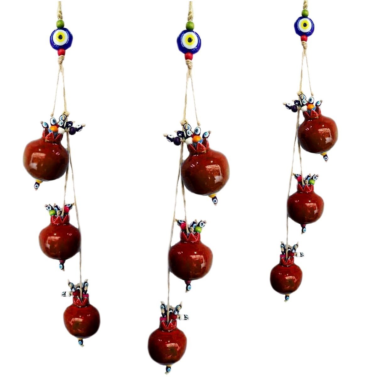 Wall Hanging Pomegranate Evil Eye Ornament, Home Decor Accent - Rassme