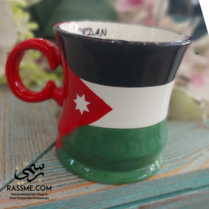 Ceramic Mug Full Jordan Flag Souvenir - in Jordan