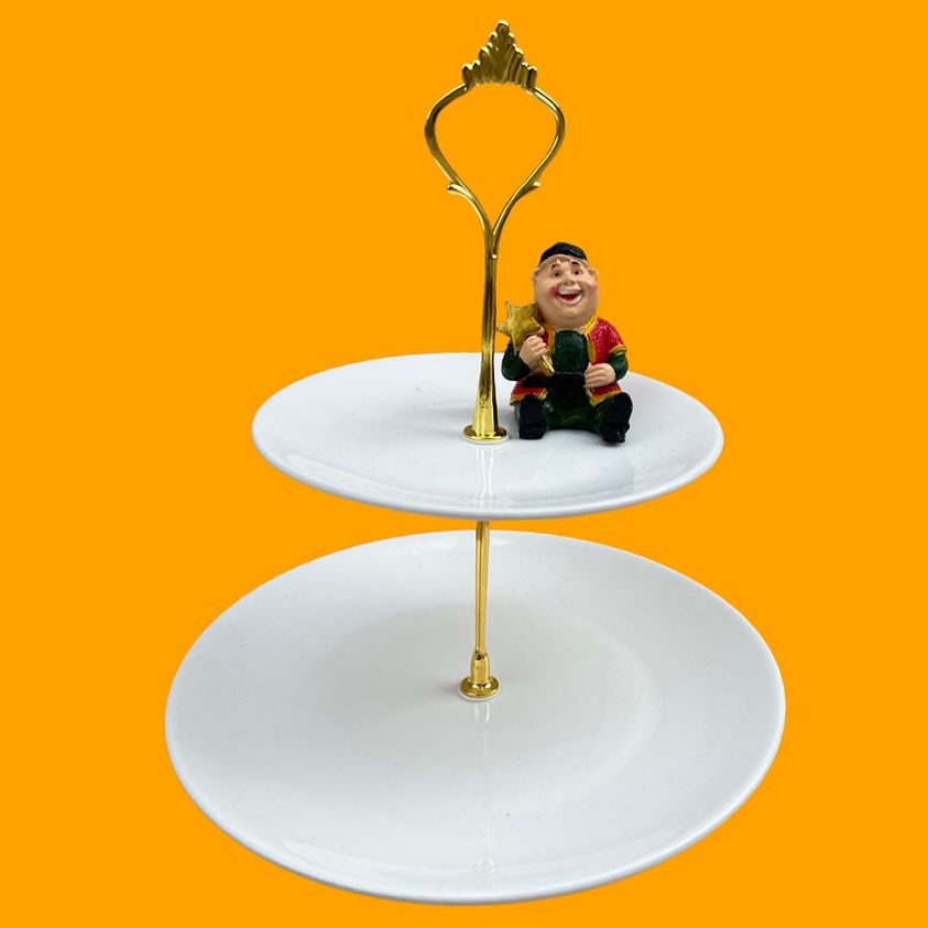 Ceramic Two-Layer Fruit Plate, Serving Tray Dessert Tower