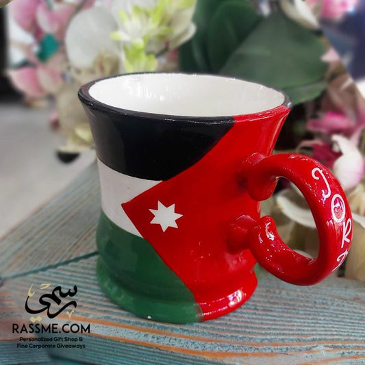 Ceramic Mug Full Jordan Flag Souvenir - in Jordan