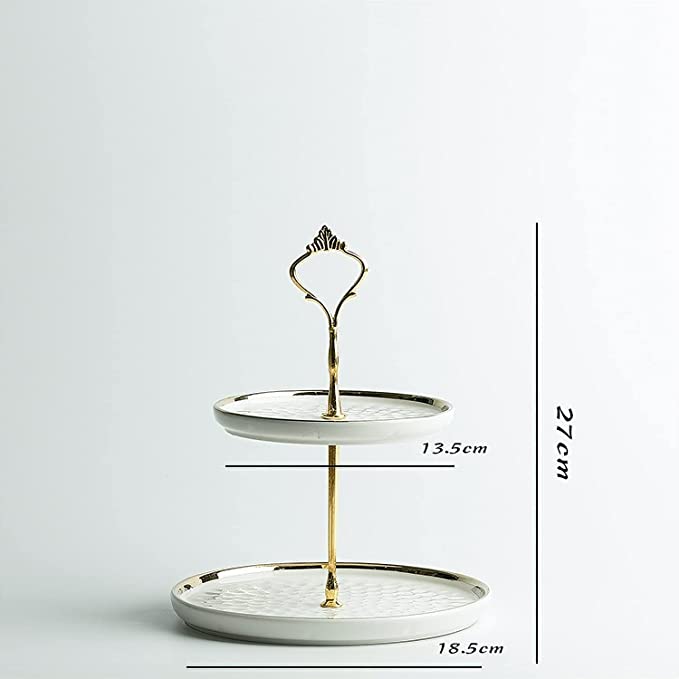 Ceramic Two-Layer Fruit Plate, Serving Tray Dessert Tower