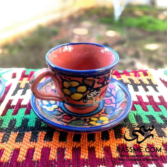 High Quality Hebron Ceramic Holy Land Floral Color Tea Cup - in Jordan