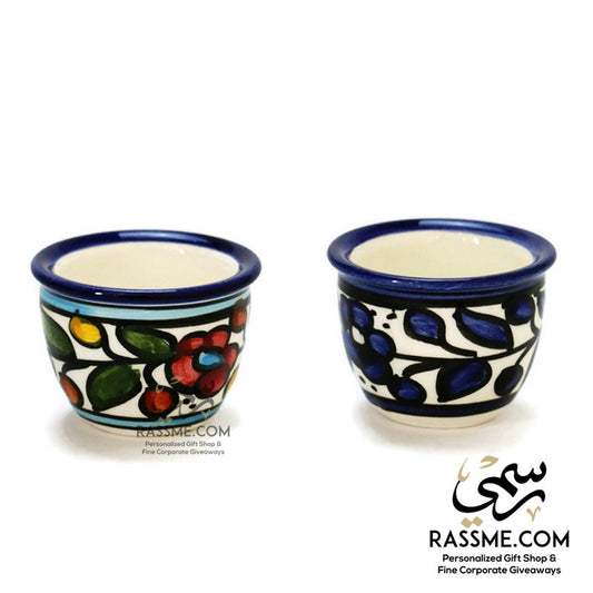 Arabian Coffee Cups Made in Palestine Hand Painted Palestinian Ceramic - Rassme