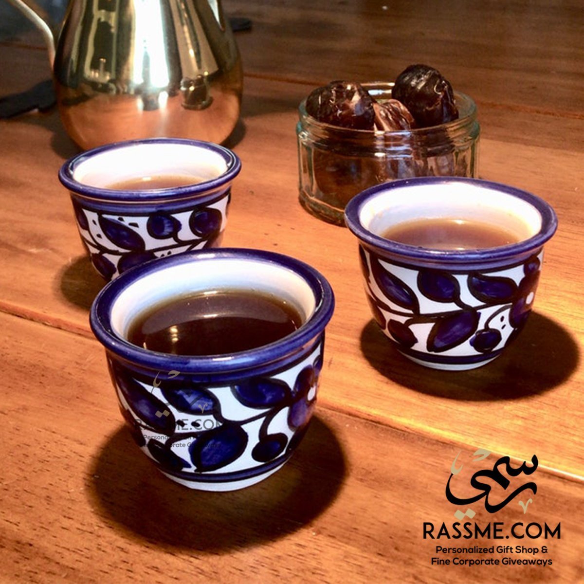 Arabian Coffee Cups Made in Palestine Hand Painted Palestinian Ceramic - Rassme