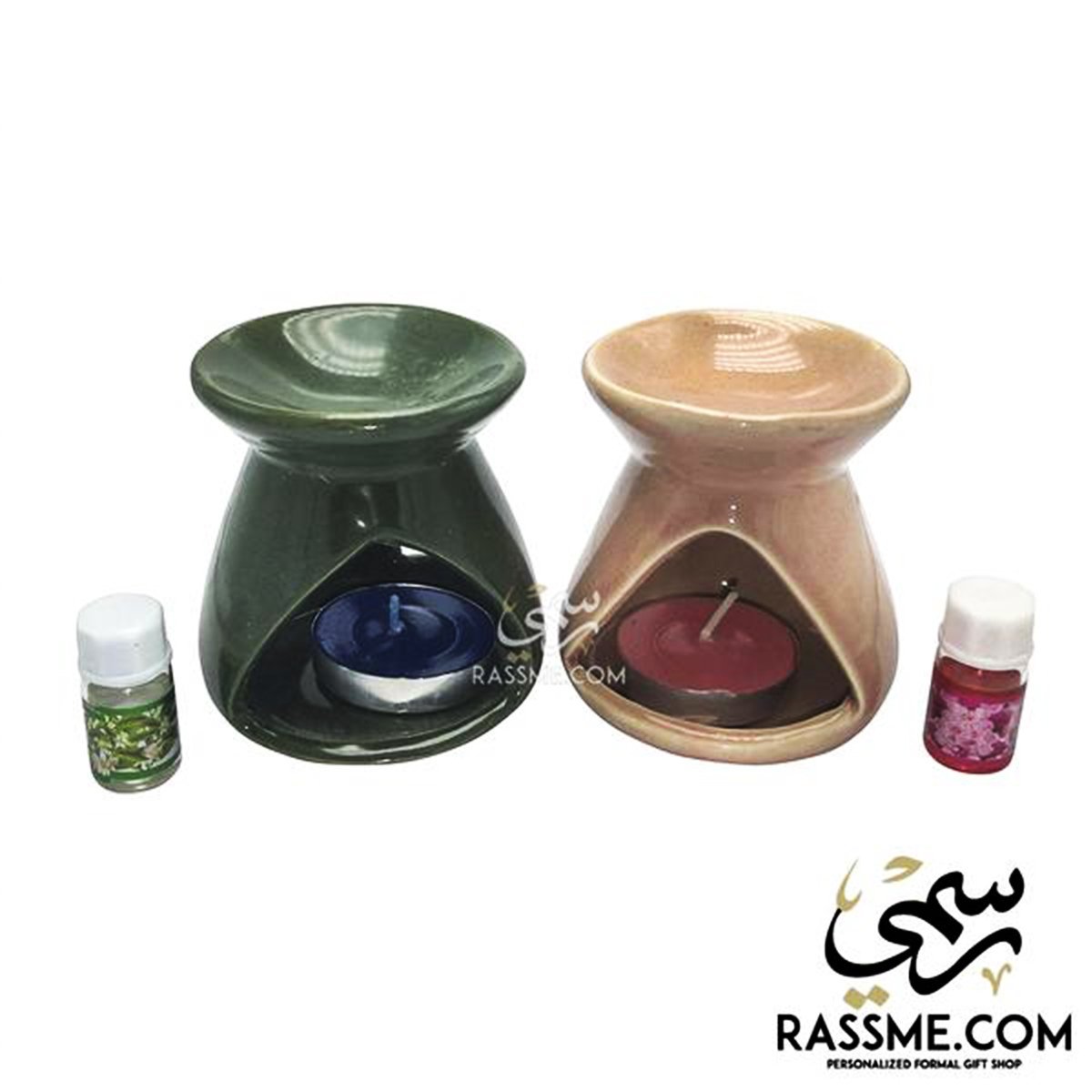 Candle Ceramic Oil Incense Warmer Set - ( Oil & Candle Included ) - in Jordan