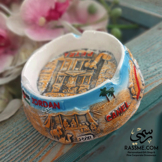 Ceramic Colored Ashtray Jordan Souvenirs 3d Petra Nebo Jerash