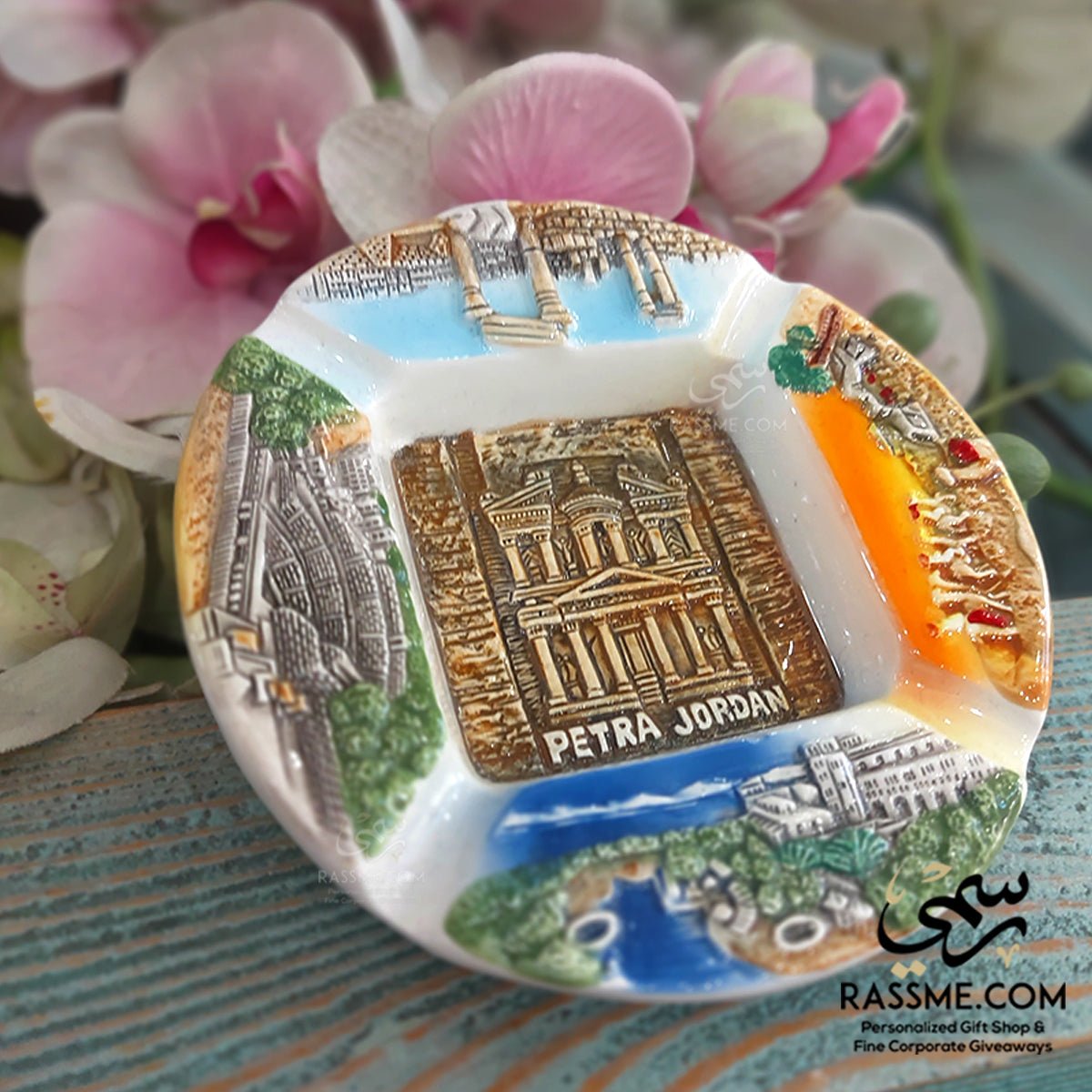 Ceramic Colored Ashtray Jordan Souvenirs 3d Petra