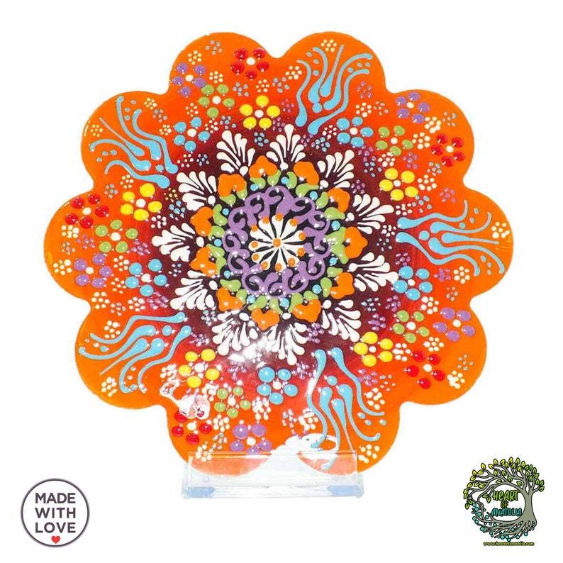 Ceramic Coaster Wall Dishes, Ceramic Tile Trivet, Hot Pad, Kitchen Decor hanging - Rassme