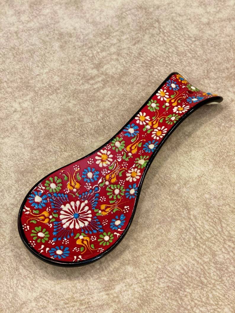 Ceramic Spoon Rest Tile Rack Pottery Spoon Holder Rack Kitchen - Rassme