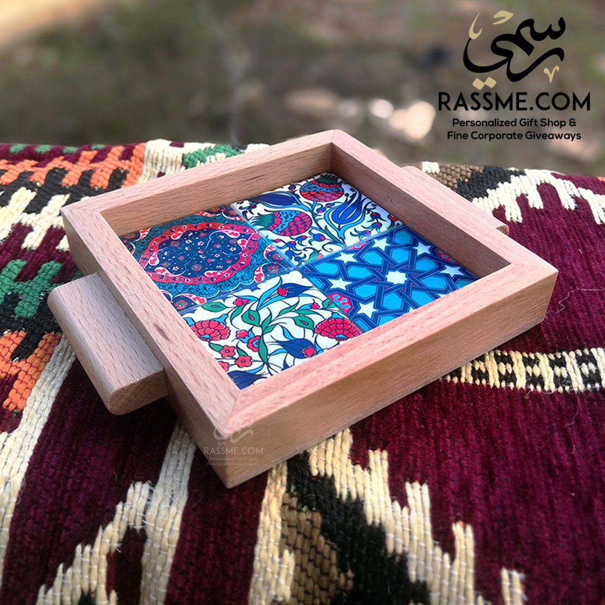 Cute Wooden Colorful Ceramic Tray - Rassme