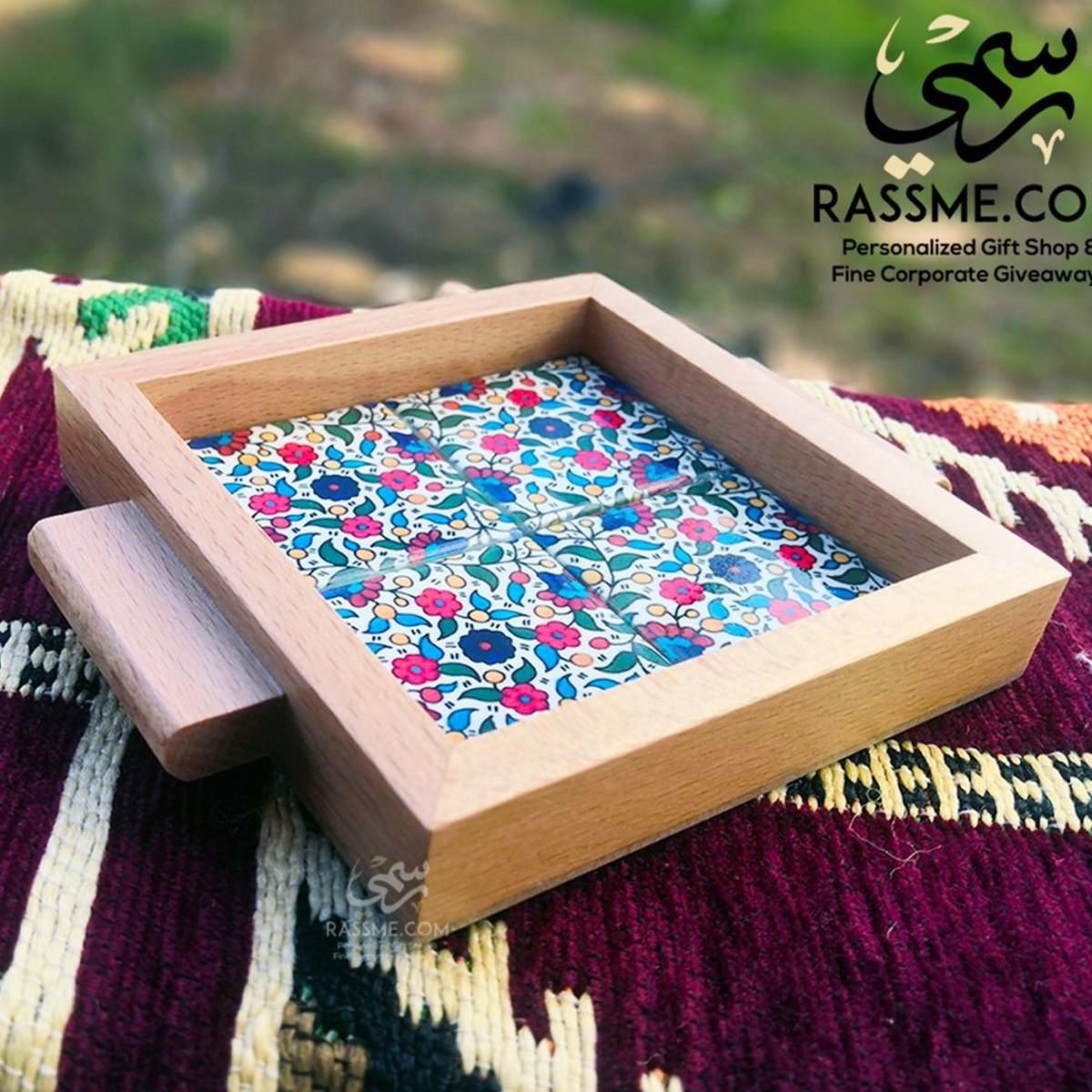 Cute Wooden Colorful Hebron Ceramic Tray - Rassme
