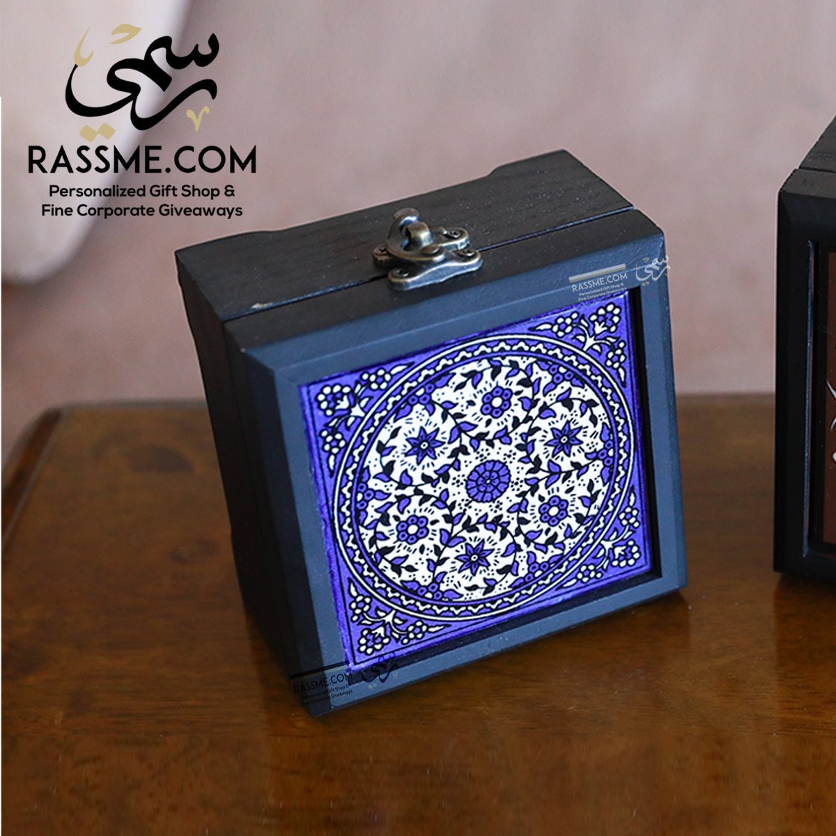 Personalized Wooden Box Ceramic Palestinian Pottery - in Jordan