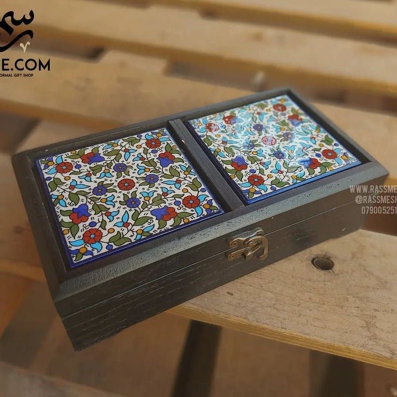 Handcrafted Wooden Box with Hebron Ceramic - Rassme