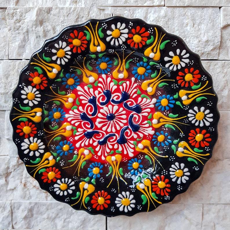 Handmade Ceramic Traditional Turkish Tile Plate Decorative Wall Hanging - Rassme
