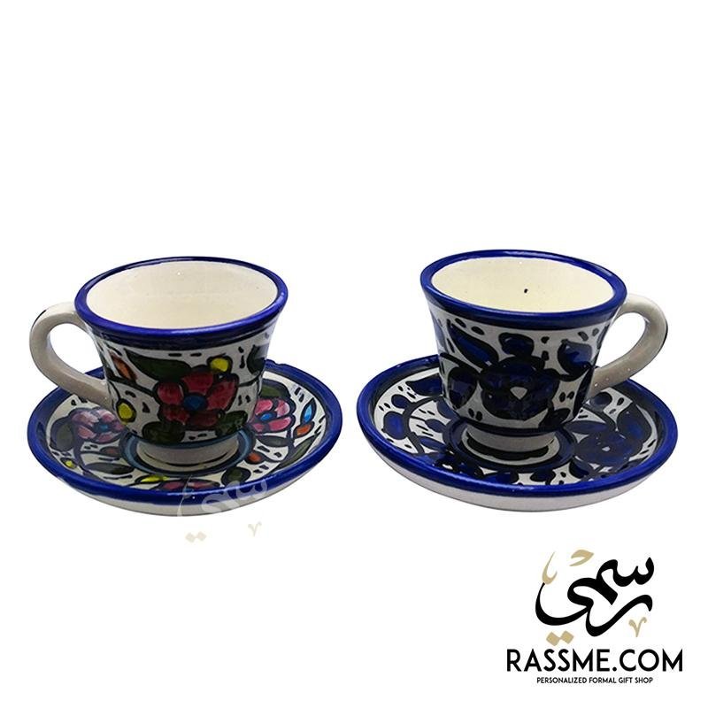 Handmade High Quality Palestinian Floral Turkish Coffee Cup - Rassme