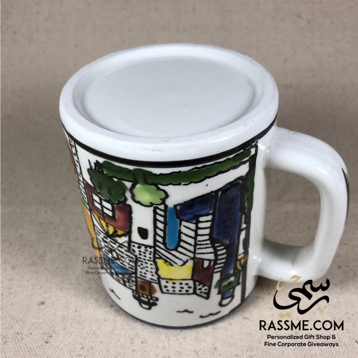 Handmade in Palestinian Ceramics Jerusalem Mug Pottery - Rassme