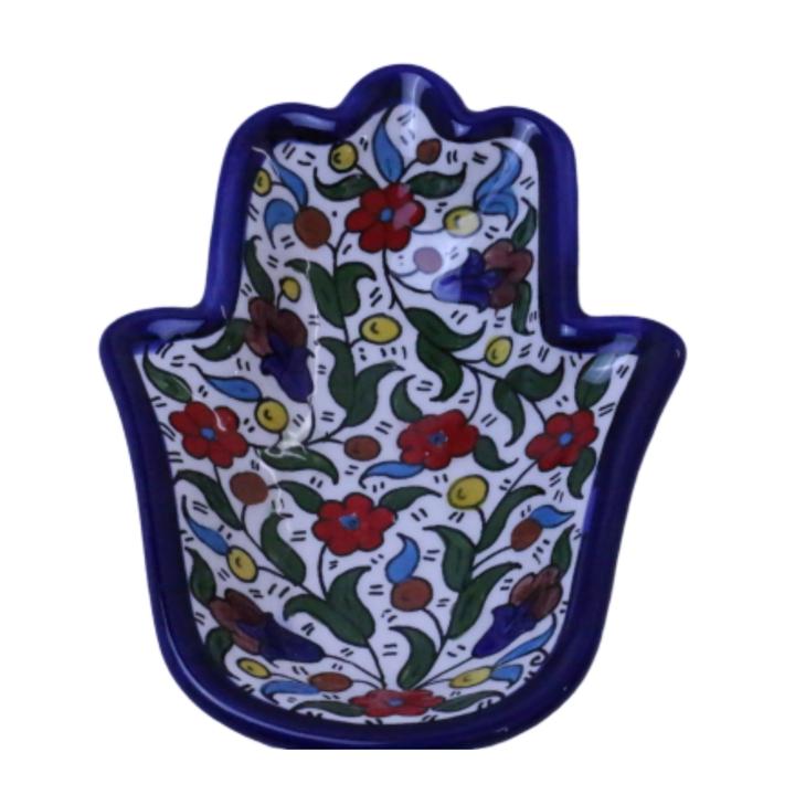 Handmade in Palestinian Ceramics Pottery Hamsa Palm Jordan - Rassme