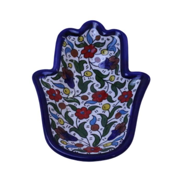 Handmade in Palestinian Ceramics Pottery Hamsa Palm Jordan - Rassme