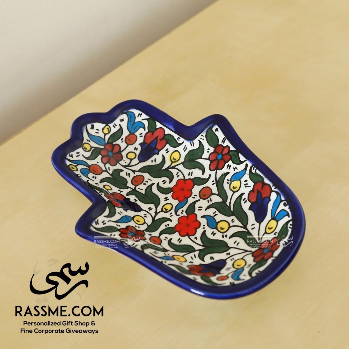 Handmade in Palestinian Ceramics Pottery Hamsa Palm Jordan - Rassme