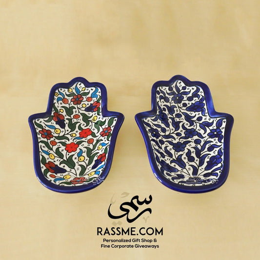 Handmade in Palestinian Ceramics Pottery Hamsa Palm Jordan - Rassme