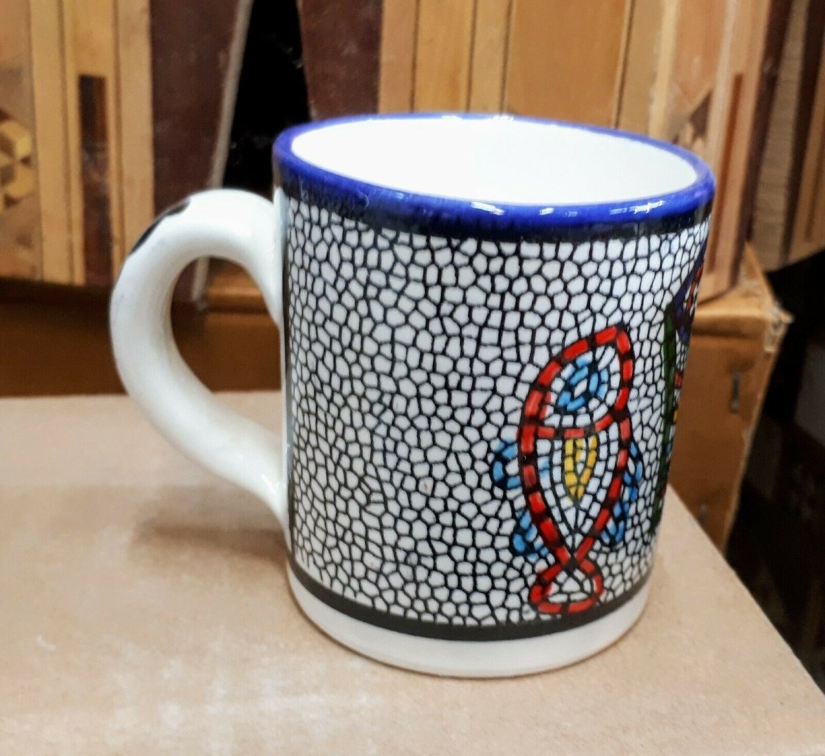 Handmade in Palestinian Ceramics The Galilee Fishes Mug - Rassme