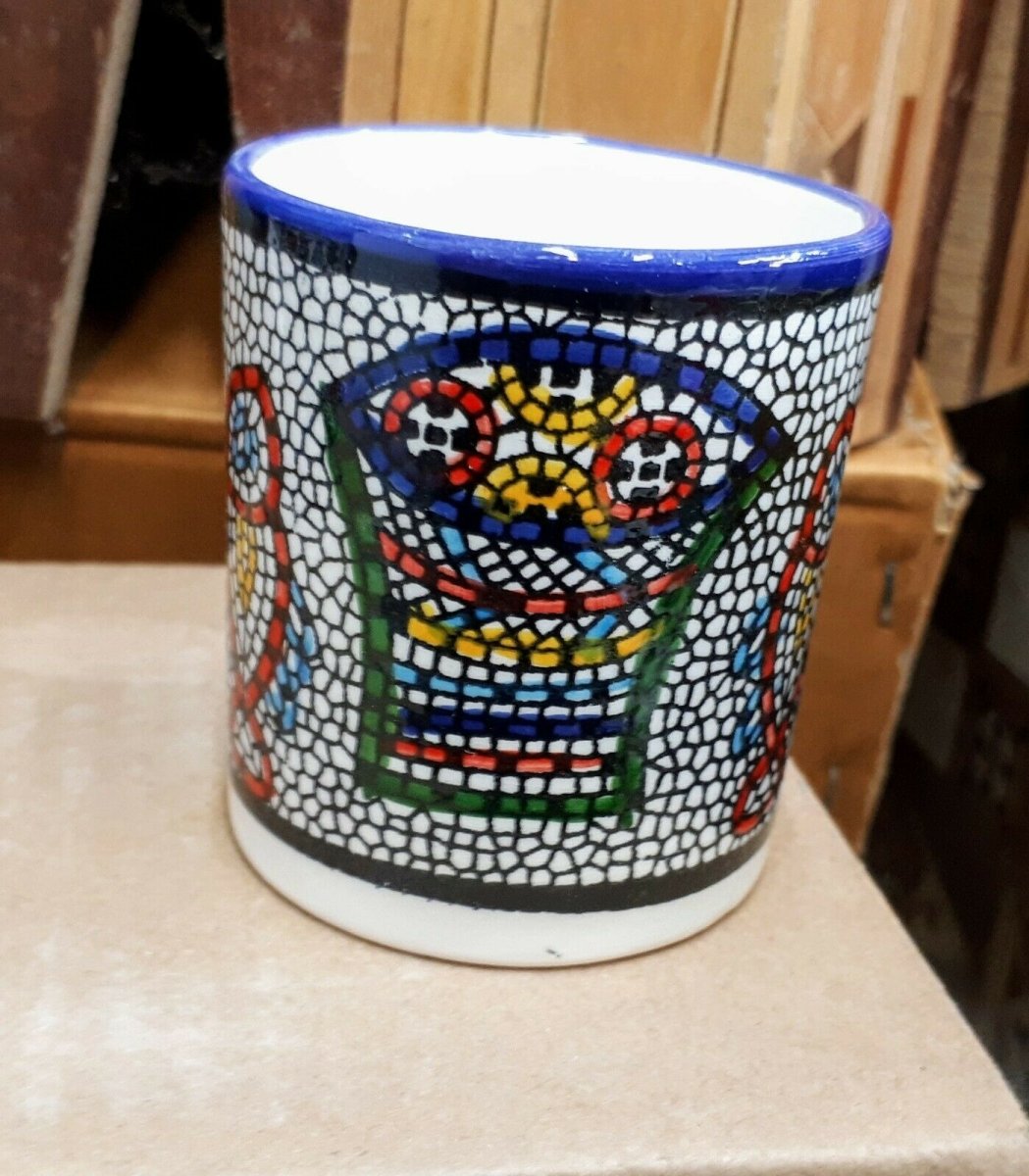 Handmade in Palestinian Ceramics The Galilee Fishes Mug - Rassme