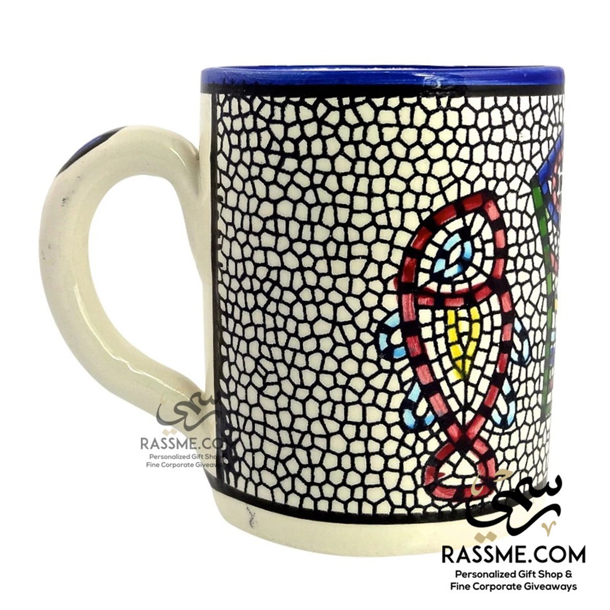 Handmade in Palestinian Ceramics The Galilee Fishes Mug - Rassme