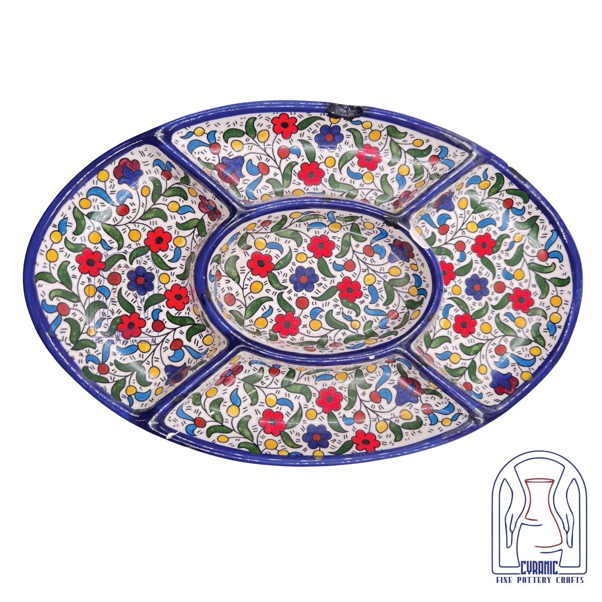 Hebron ceramic pottery Plate divided - Rassme