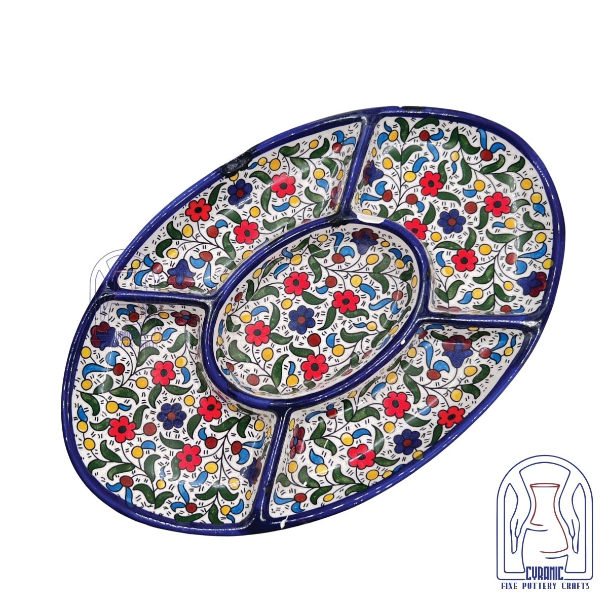 Hebron ceramic pottery Plate divided - Rassme