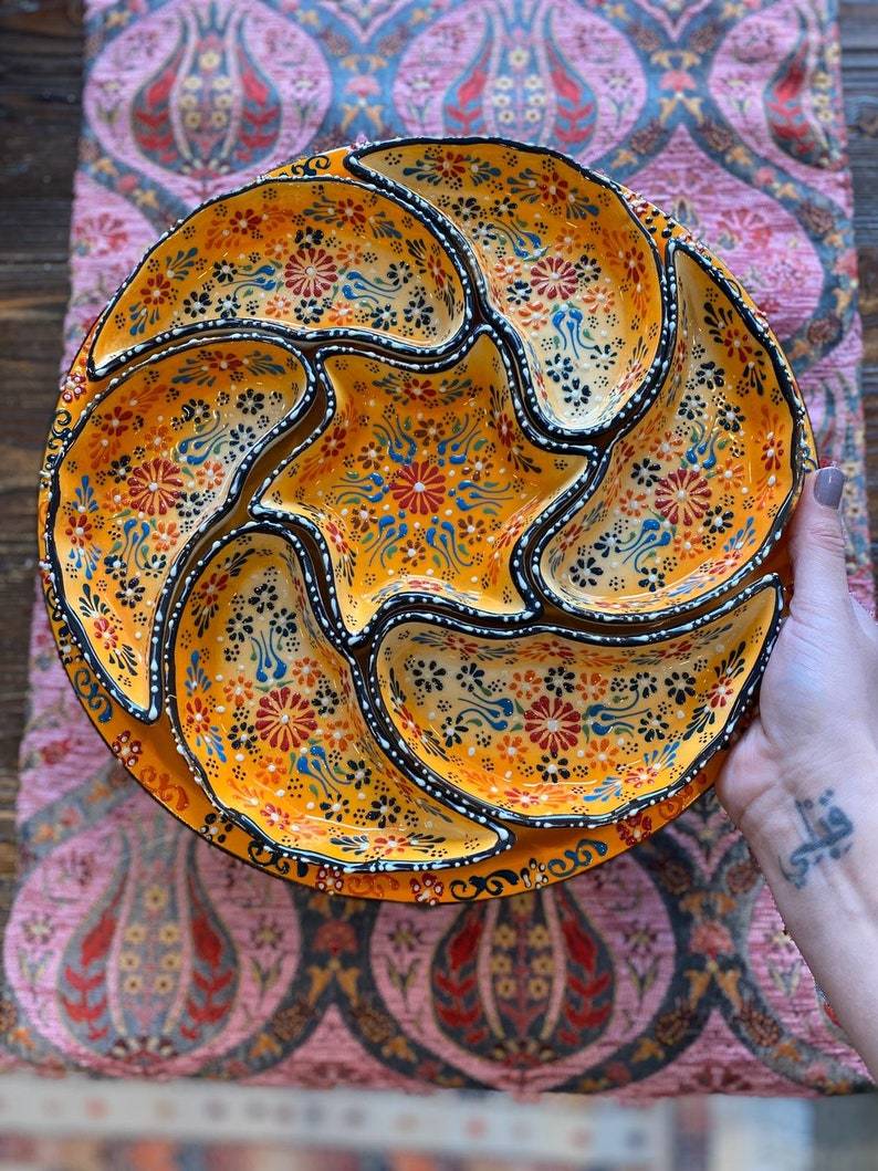 High Quality Breakfast Set, Decorative Bowl Set, Ceramic Set, Serving Set, Mezze Set, Turkish Ceramic Food Serving Set - Rassme