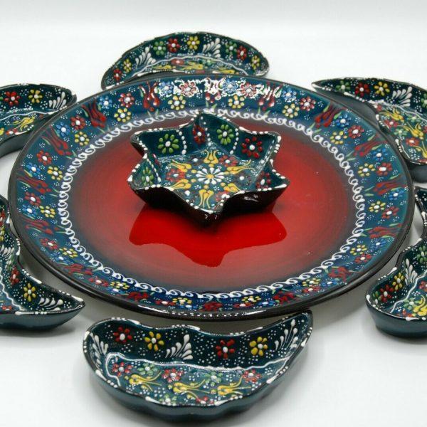 High Quality Breakfast Set, Decorative Bowl Set, Ceramic Set, Serving Set, Mezze Set, Turkish Ceramic Food Serving Set - Rassme
