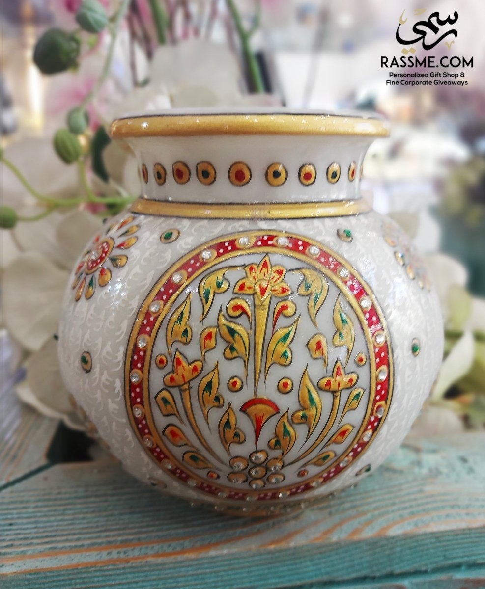 Luxury Oriental Marble Vase Handicraft Home Decor - Rassme
