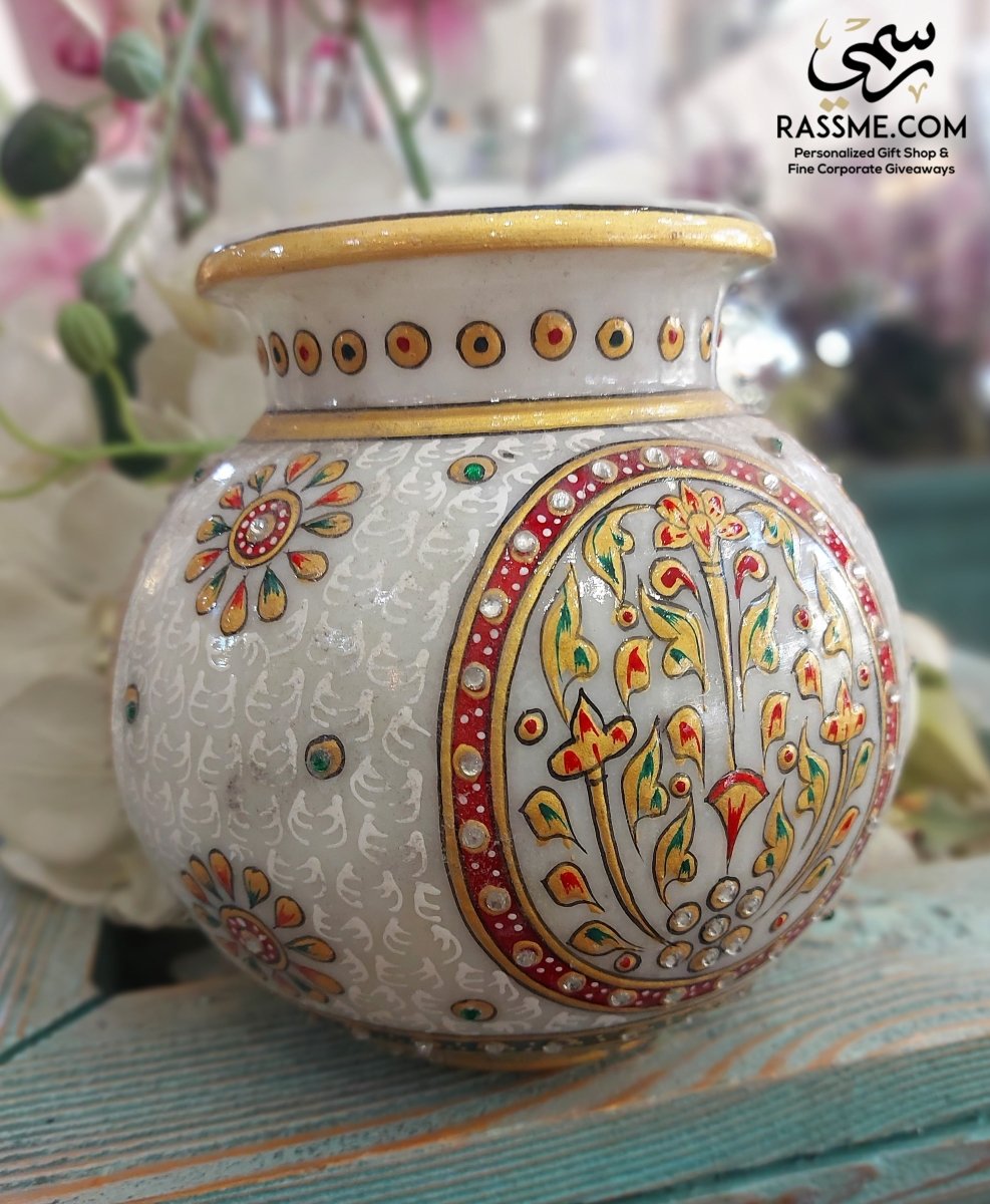 Luxury Oriental Marble Vase Handicraft Home Decor - Rassme