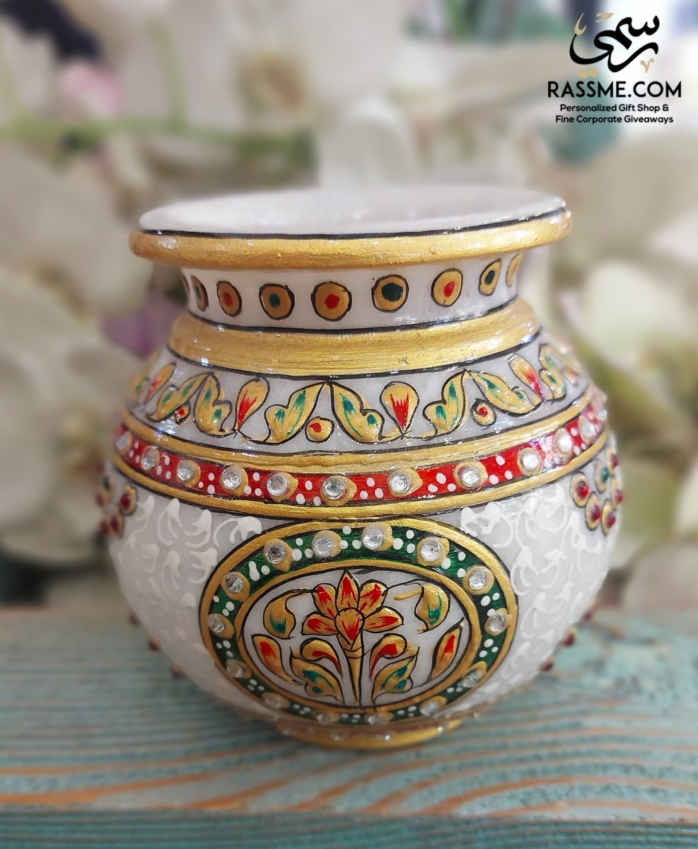 Luxury Oriental Marble Vase Handicraft Home Decor - Rassme