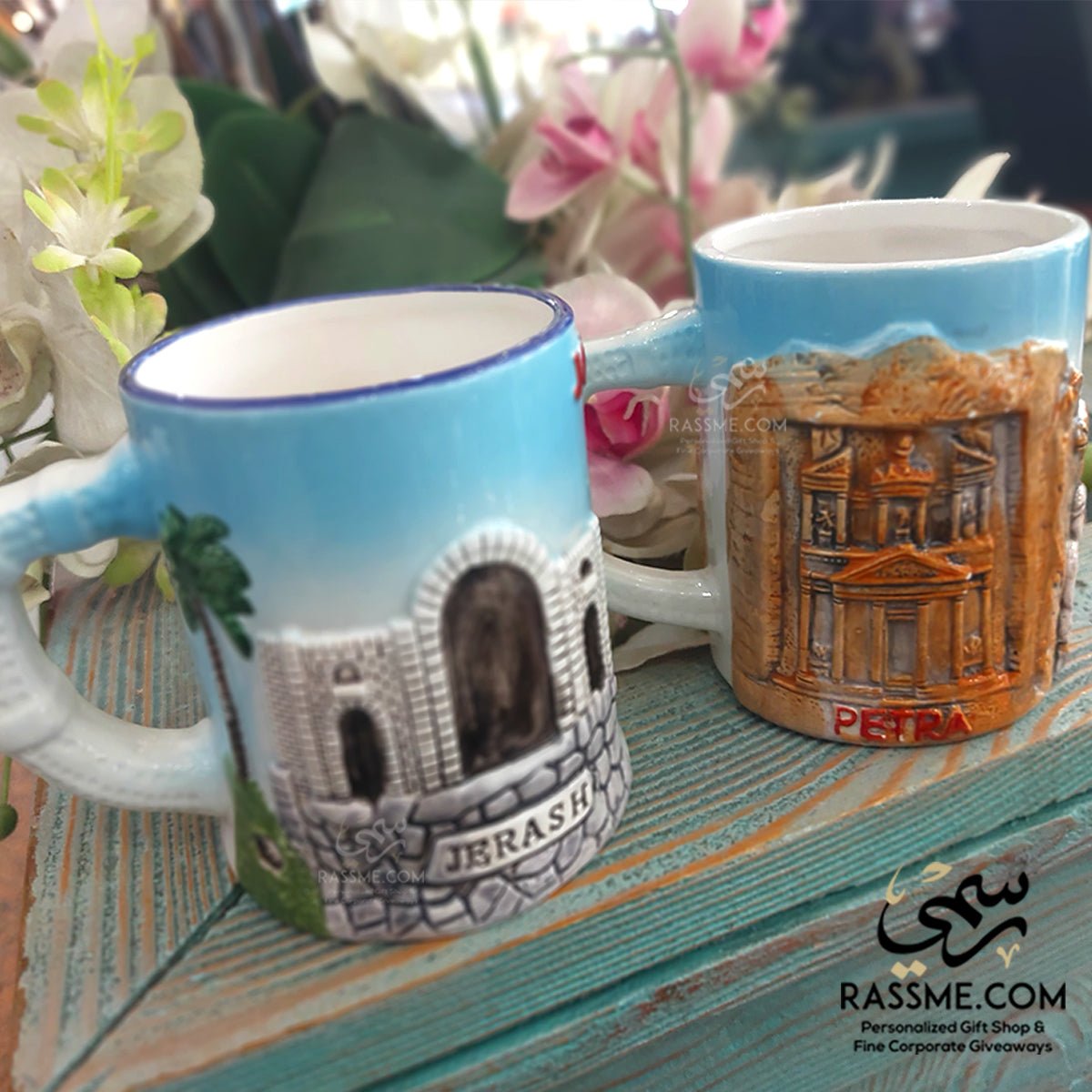 Ceramic Colored Mug Jordan Souvenirs 3d Jerash Petra