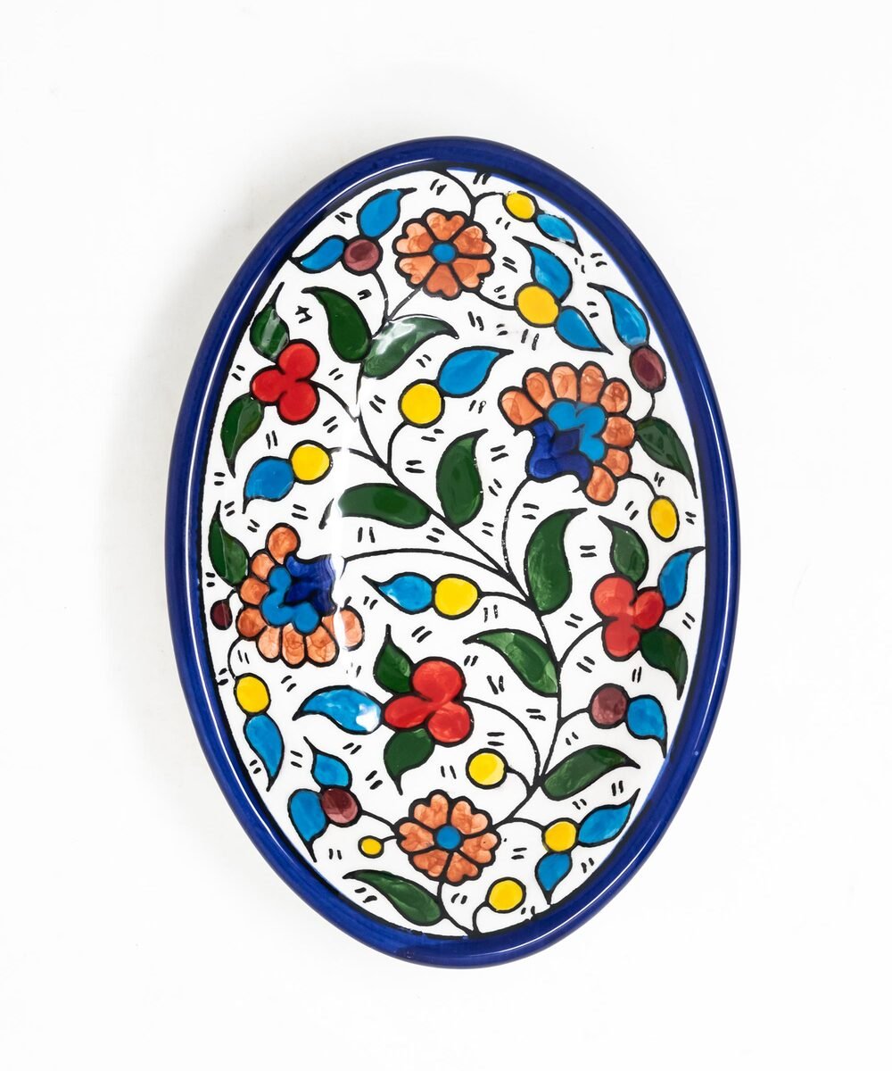 Oval Ceramic Floral Bowl - Rassme