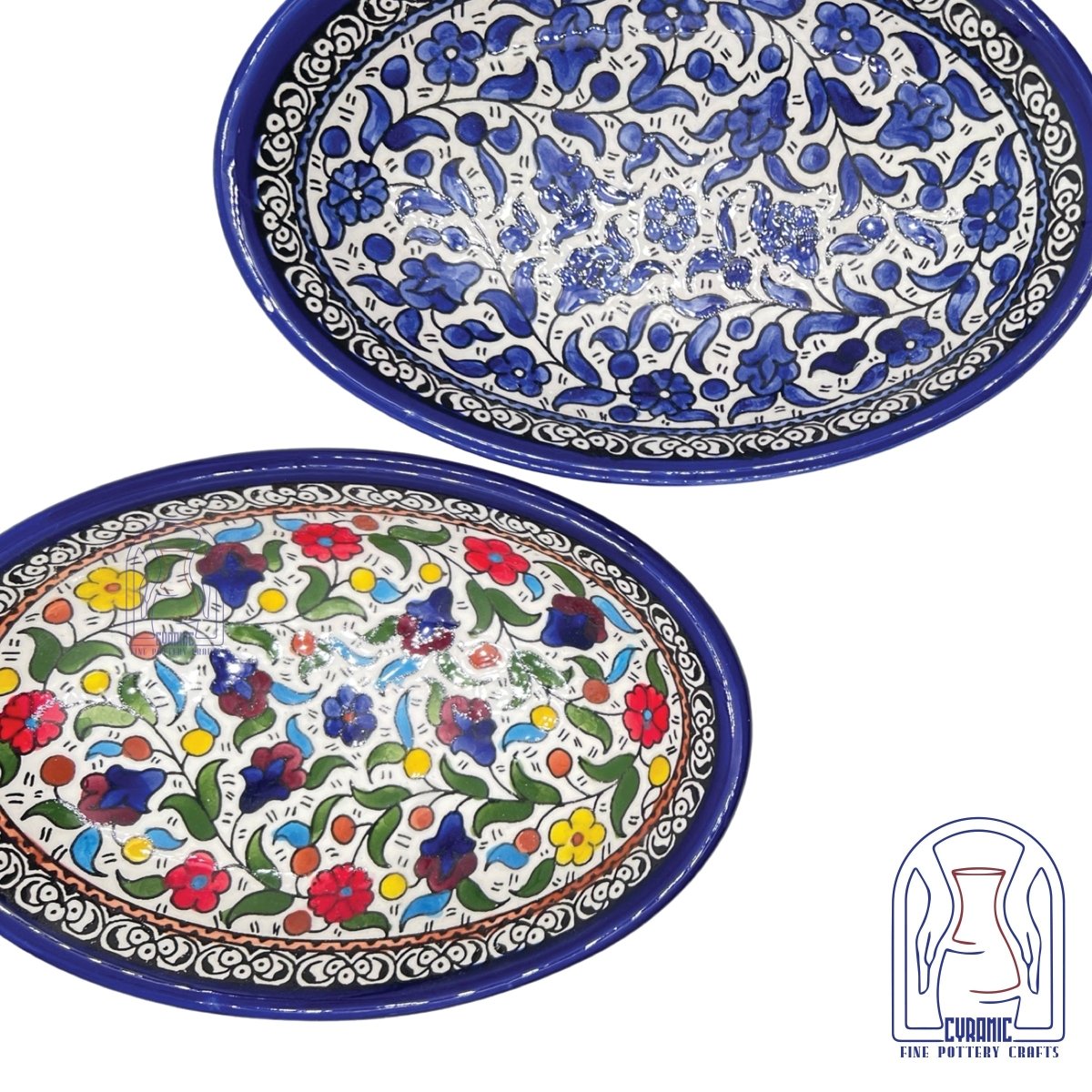 Oval Ceramic Floral Bowl - Rassme