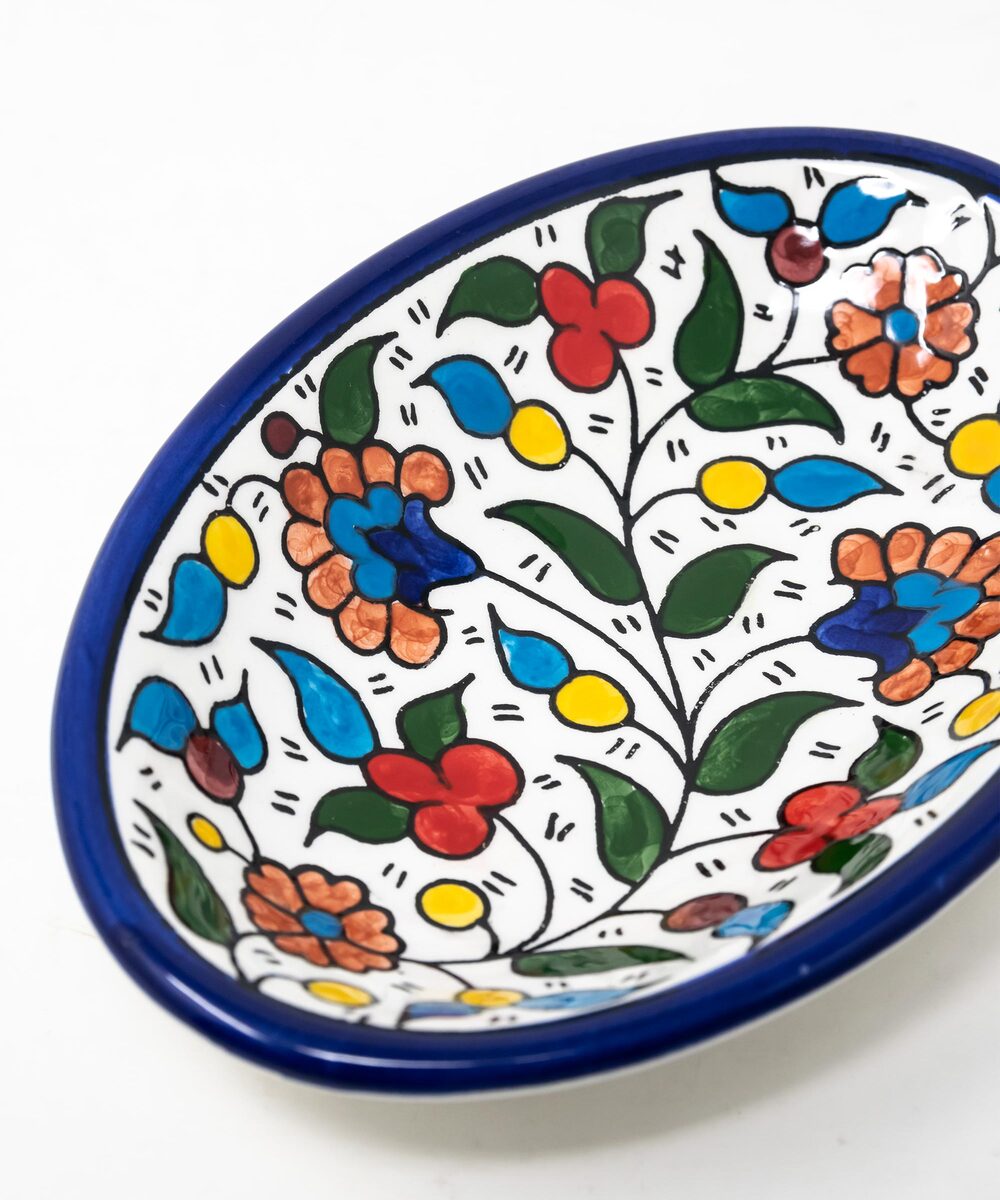 Oval Ceramic Floral Bowl - Rassme