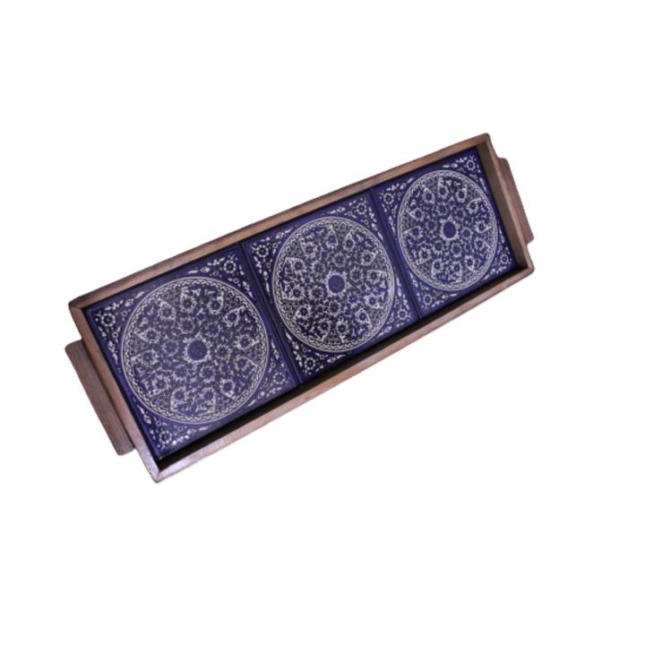 Rectangle Tray Wooden and Ceramic - Rassme