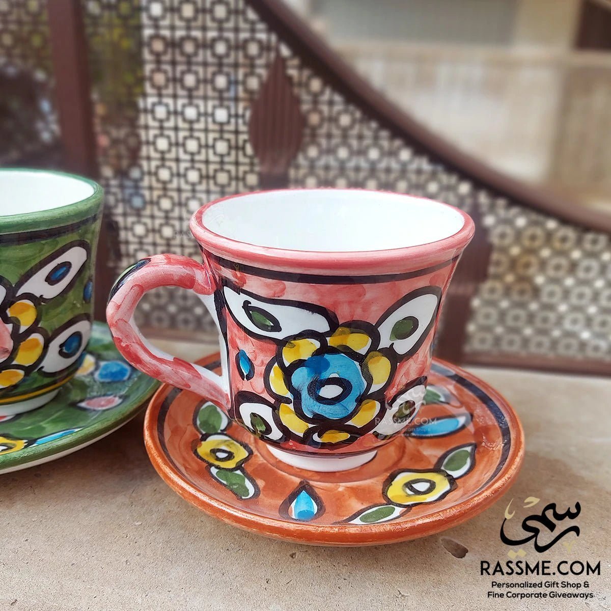 Turkish Coffee Ceramic Floral Colorful - Rassme