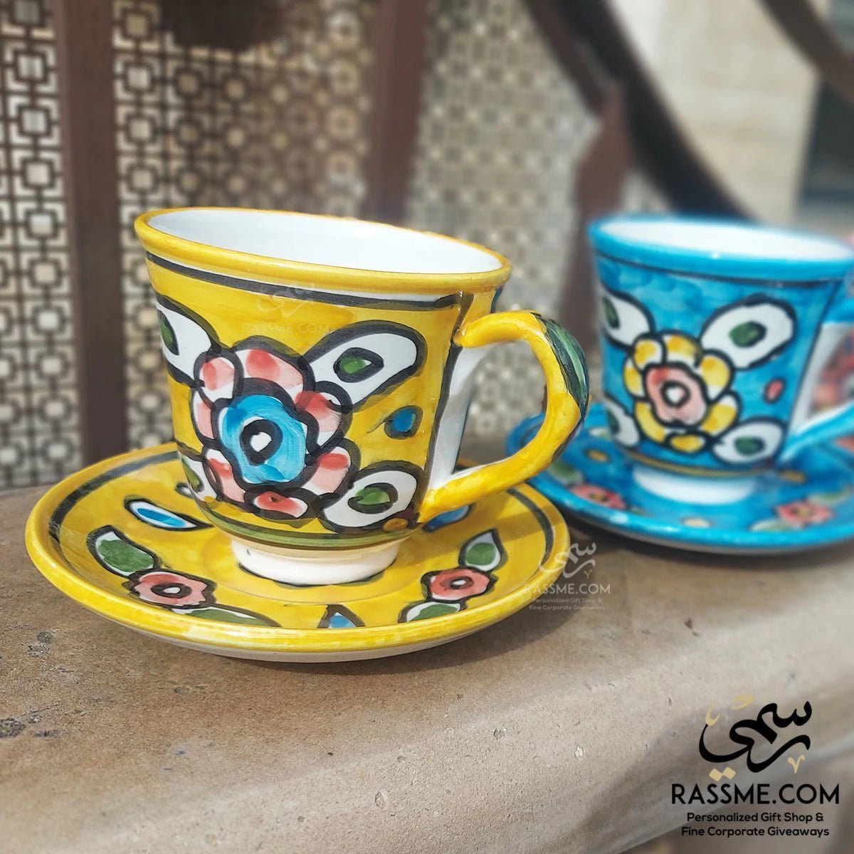 Turkish Coffee Ceramic Floral Colorful - Rassme