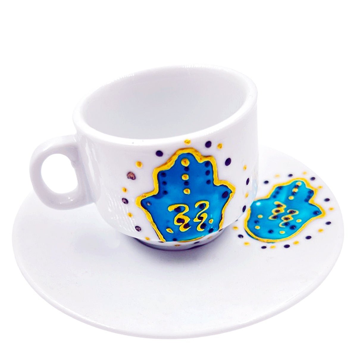 Turkish Coffee Cup Hamsa Ceramic - Rassme