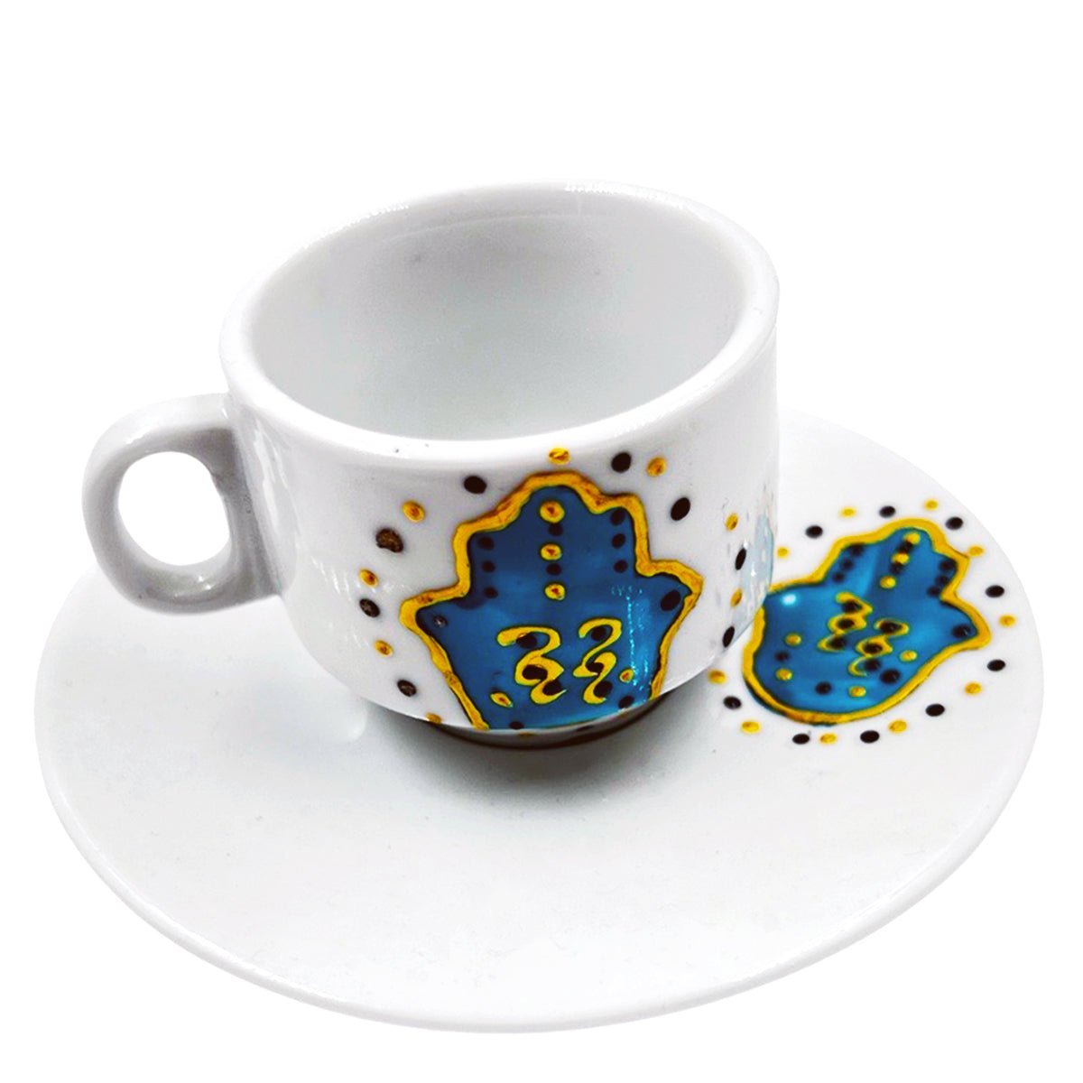 Turkish Coffee Cup Hamsa Ceramic - Rassme