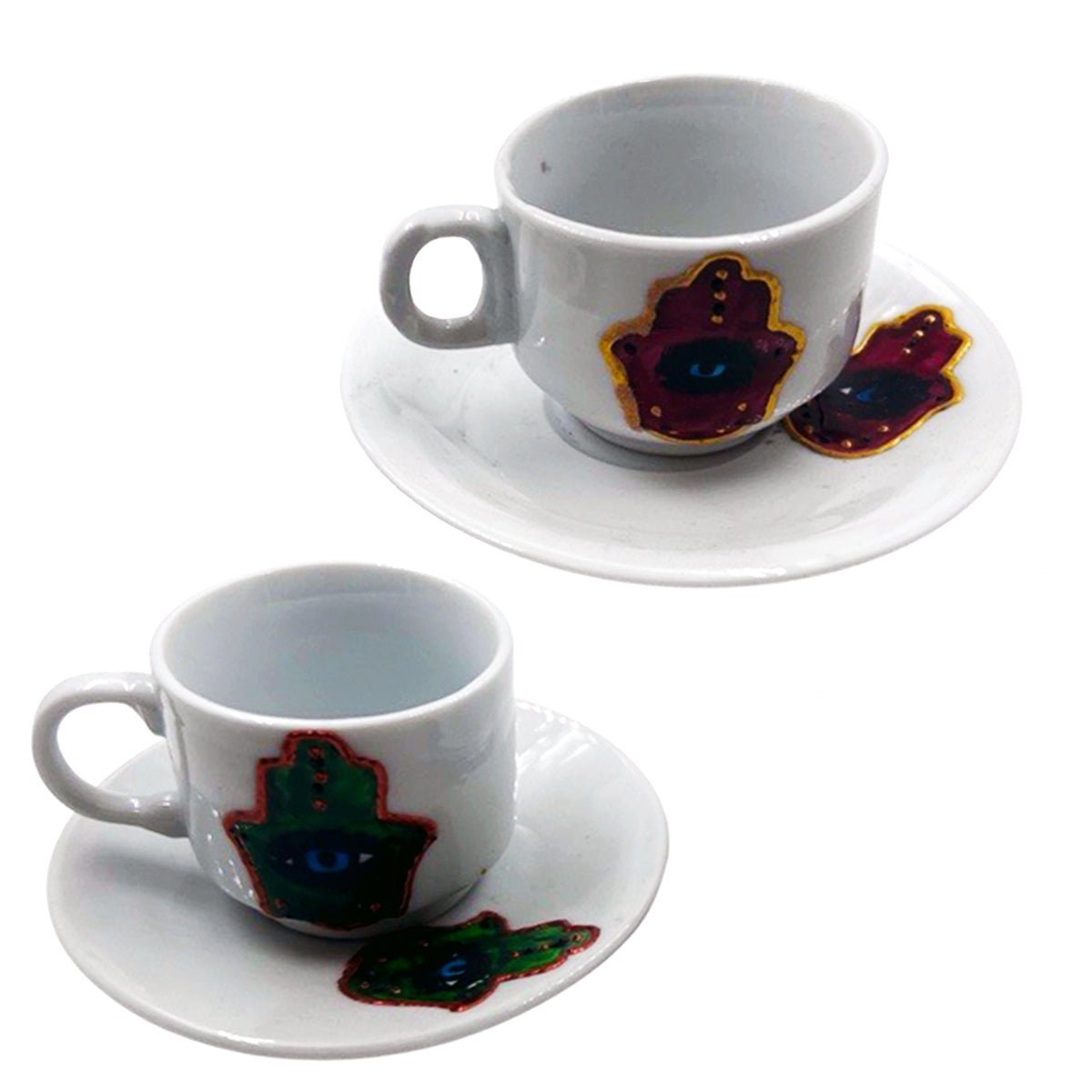 Turkish Coffee Cup Hamsa Ceramic - Rassme