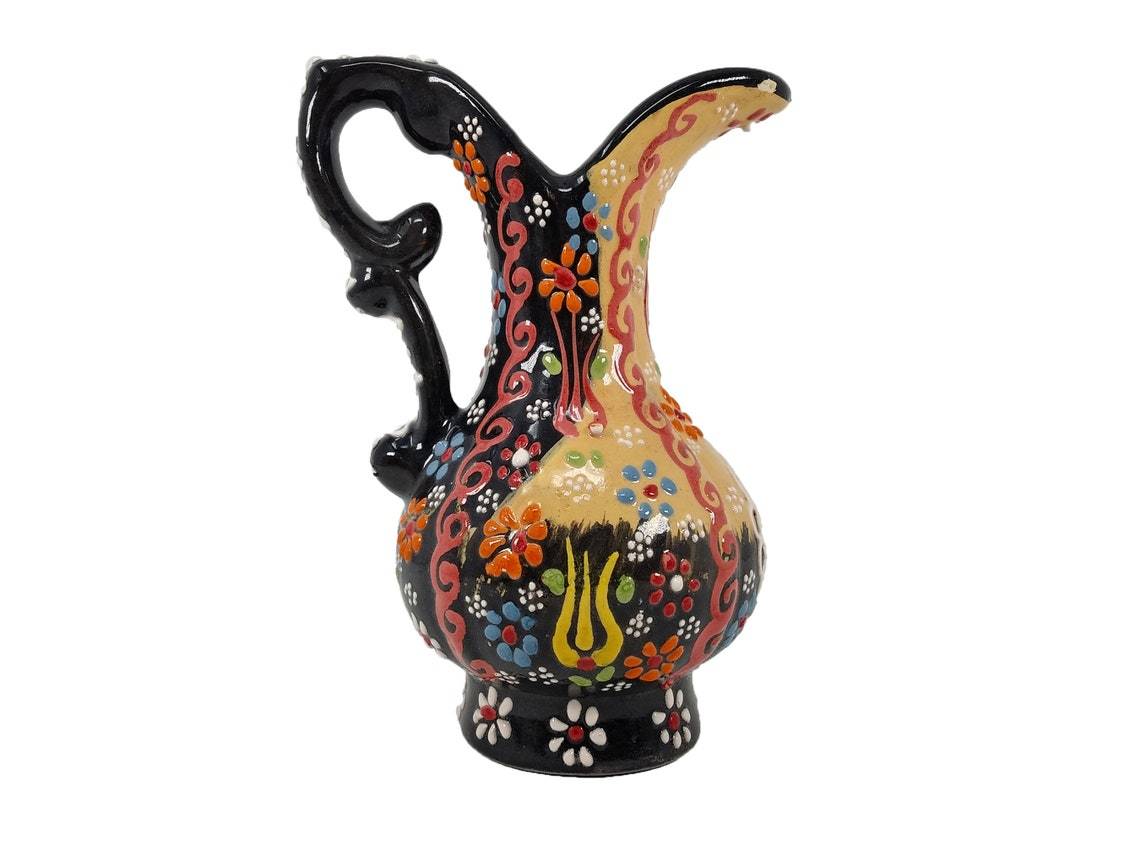 Turkish Ewer Pitcher IBRIK Handmade & Hand Painted Ceramic Home Decorative - Rassme