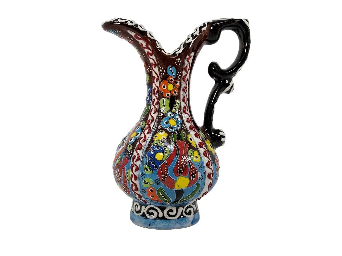 Turkish Ewer Pitcher IBRIK Handmade & Hand Painted Ceramic Home Decorative - Rassme