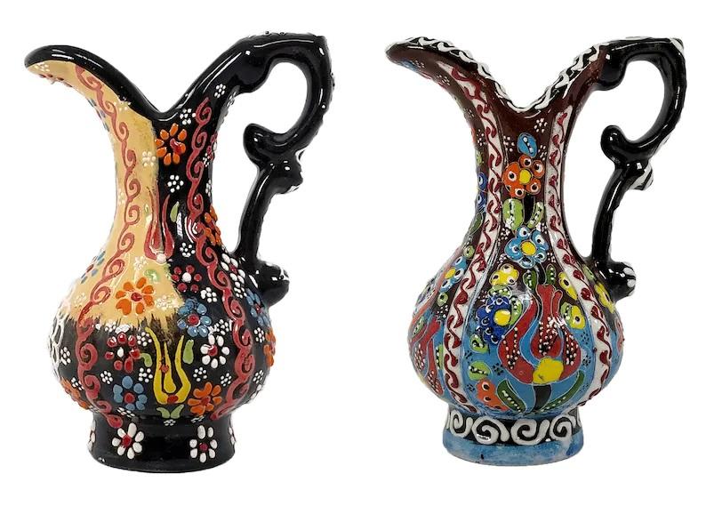 Turkish Ewer Pitcher IBRIK Handmade & Hand Painted Ceramic Home Decorative - Rassme