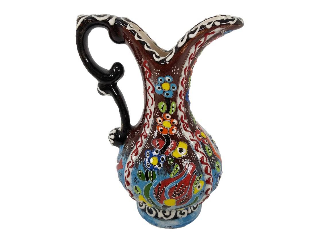 Turkish Ewer Pitcher IBRIK Handmade & Hand Painted Ceramic Home Decorative - Rassme