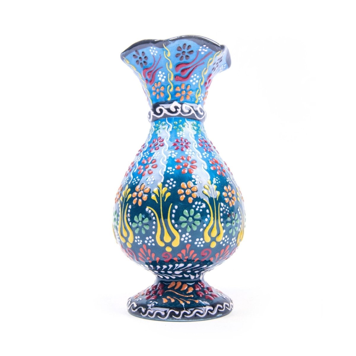 Turkish/Anatolian Handmade Ceramic Vase with Beautiful Hand Painting Pottery - Rassme