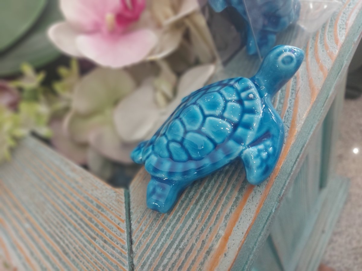 Turquoise Ceramic Turtles Home Decor Authentic Turkish Handmade Ornament - Rassme